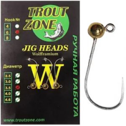 Вольфрамовая джиг-головка Trout Zone цвет золото крючок №6 пр. 0,78 диаметр 4,0