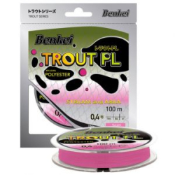 Леска полиэстер Benkei Trout PL 100m розовый fluo #04 (0,104mm), 0,91kg