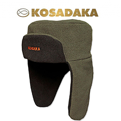 Kosadaka Polar Шапка ушанка флис хаки, подклад чёрн