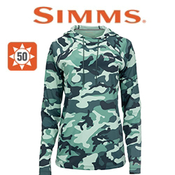 Simms Women's Solarflex Hoody - Print, Woodland Camo Avalon