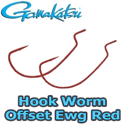 Gamakatsu Hook Worm Offset Ewg Red