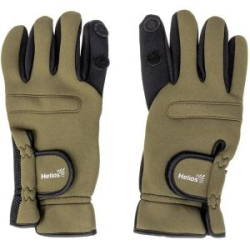 Перчатки рыбацкие неопреновые Helios Catcher, цв.хаки р.XL (HS-HY-D14-XL)