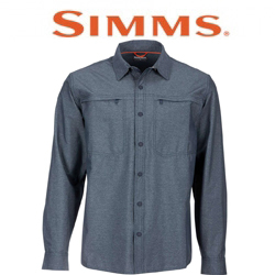 Simms Prewett Stretch Woven LS Shirt, Dark Moon