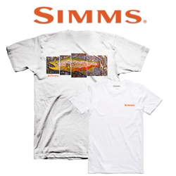 Simms DeYoung Brown Trout T-Shirt White