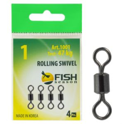 Вертлюжок Fish Season цилиндр. №10 (14 кг), (упак. 10 шт)