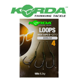 Korda Loop Rigs DF Wide Gape Barbless