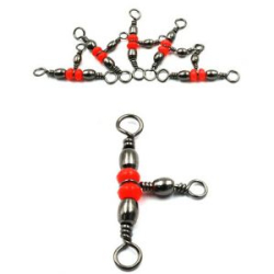 Вертлюг тройной Namazu Tripple Swivel, латунь, цв. BN, р. 7 х 9, test-17 кг (уп.10 шт)