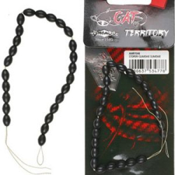 Стопоры Mikado чёрные ( резина, 20шт. на леске ) (Арт.AMR7045-S)