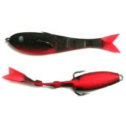 Мормыш Рыбка перфорированная 6 см, цв. 12 черно-красная PFPN6-12 5 шт