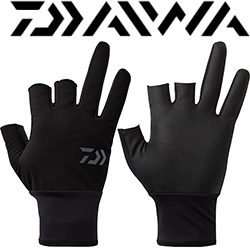 Daiwa DG-8025W Windproof Beltless Gloves 3 Cuts [Black]