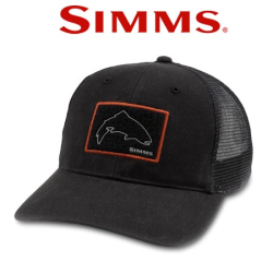 Simms High Crown Patch Trucker Cap Black