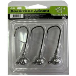 Комплект "Волжские Джиги Trailer type" 6/0 40гр, 3шт в уп