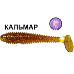 Силиконовая приманка Crazy Fish Vibro Fat 4" 14-100-9-6 кальмар цв. caramel (карамель)