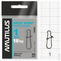 Застежка Nautilus Nice Snap black nickel size # 1 тест 18кг