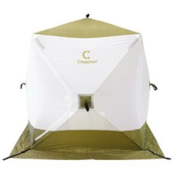 Палатка зимняя куб "Следопыт" 1,8 х1,8 м, Oxford 210D PU 1000, S по полу 3,2 кв.м, цв. оливковый/бел (PF-TW-30)