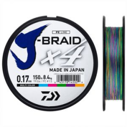 Леска плетеная Daiwa J-Braid X4E 300m Multi Color 0.10мм