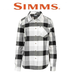 Simms Women's Sunset Flannel LS Shirt, Grey Heather Buffalo Plaid