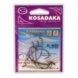 Крючок офсетный Kosadaka B-Soi Worm BN №8 T-0,62mm L-26mm (уп.7шт.) 3027BN-8
