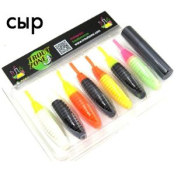 Мягкая приманка Trout Zone Ribber Pupa 2.3" МИКС-3 Сыр двухцветные