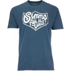 Футболка Simms Fish It Well Badge T-Shirt, Sailor Blue Heather, XL
