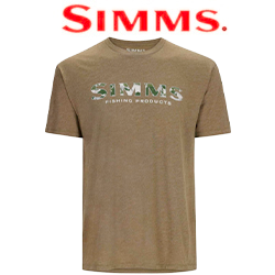 Simms Logo T-Shirt, RC Dark Clover/Military Heather