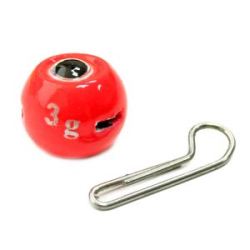 Мормыш Груз крашеный разборная чебурашка "ШАР" 3 гр., цвет 11-красный люминофор GCR(B)C-03-11 10 шт