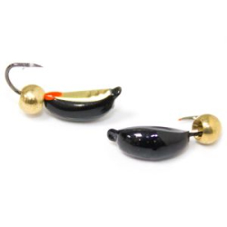 Мормышка Пиявка №3 (чл)+ шар золото(1,1)