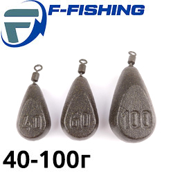 F-Fishing Грузило Капля плоская с впаянным вертлюгом