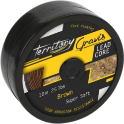 Лидкор со свинцовым сердечником Mikado Territory Gravis Fast Sinking Коричневый (65LB, 10м) AMC-GL65B/B