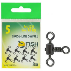 Вертлюжок Fish Season цилиндрический на три направления, №6 (27 кг), (упак. 8 шт)