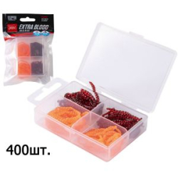 Насадки искусст. съедоб. Lucky John Pro Series Extra Blood Worm X/XL мотыль MIX1 160/240 шт