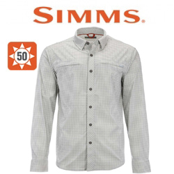 Simms BugStopper LS Shirt, Sterling Morada Plaid