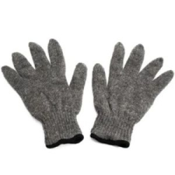 Перчатки зимние двойные п-шерсть, цв. серый/черный, размер XL