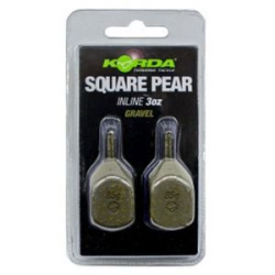 Грузило Korda Square Pear Inline Blister Gravel 4,0oz 112гр