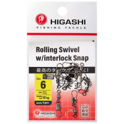 Карабин с вертлюгом HIGASHI Rolling Swivel w/Interlock Snap (#6)