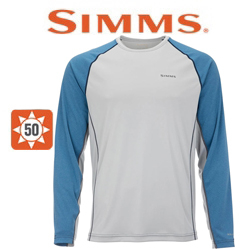 Simms SolarFlex LS Crewneck - Solid, Nightfall Heather/Sterling