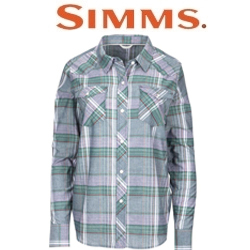 Simms Women's Ruby River Shirt, Pale Iris Plaid