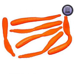 Силиконовая приманка Zombie SET W (Набор червей) цвет Orange (Оранжевый) UV