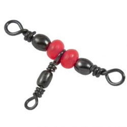 Вертлюжок Fish Season на три направления, красная бусина №14х16 (10 кг) (5 шт.)