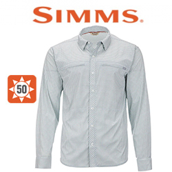 Simms Stone Cold LS Shirt, Sky Morada Plaid