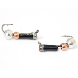 Мормышка Столбик с колпачком №2 (бч)+ футбол серебро/ шар медь(0,67)