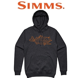 Simms Bass Line Hoody, Charcoal Heather