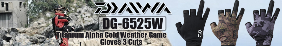 Daiwa DG-6525W Titanium Alpha Cold Weather Game Gloves 3 Cuts [Black]