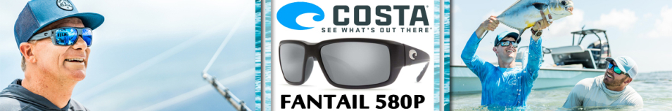 Costa Fantail 580P Matte Black/Gray Silver Mirror 580P