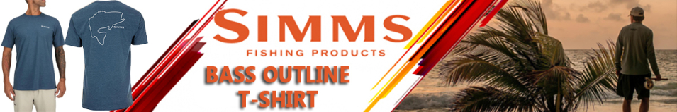 Simms Bass Outline T-Shirt, Sailor Blue Heather