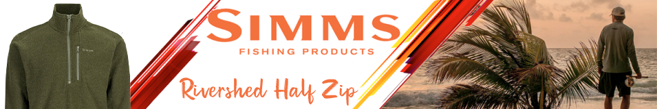 Simms Rivershed Half Zip Fleece, Riffle Heather