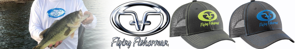 Flying Fisherman Neon Blue Logo Trucker Hat Graphite