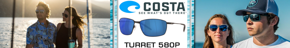 Costa Turret 580P Matte Black + Matte Black/Black/Blue Mirror 580P