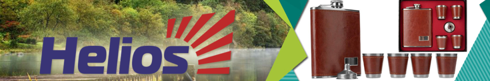 Набор Фляжка (в коже 240 мл + 4 стопки + воронка) Helios (HS-N-А07)