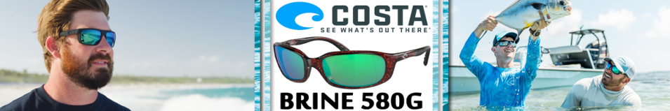 Costa Brine 580 GLS Tortoise/Green Mirror